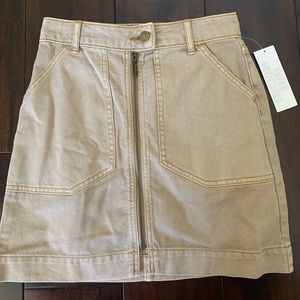 brown jean zip up skirt never worn